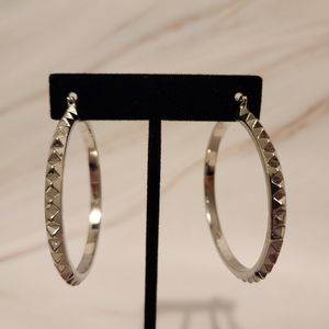 Silver Tone Hoop Earrings